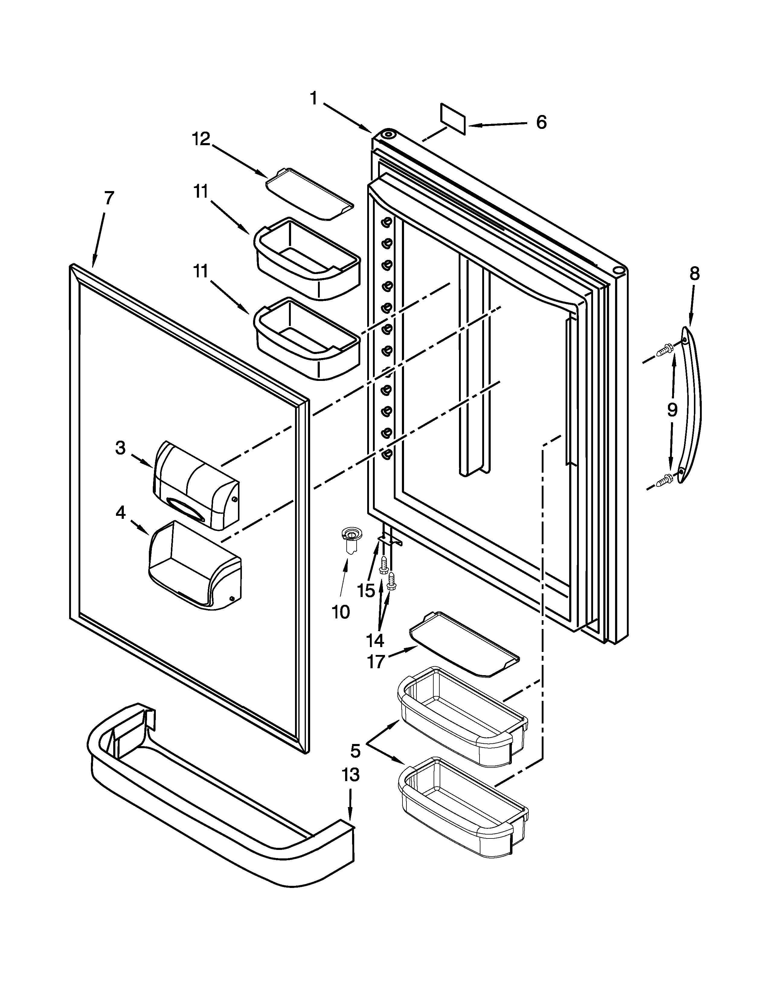 Refrigerator door parts