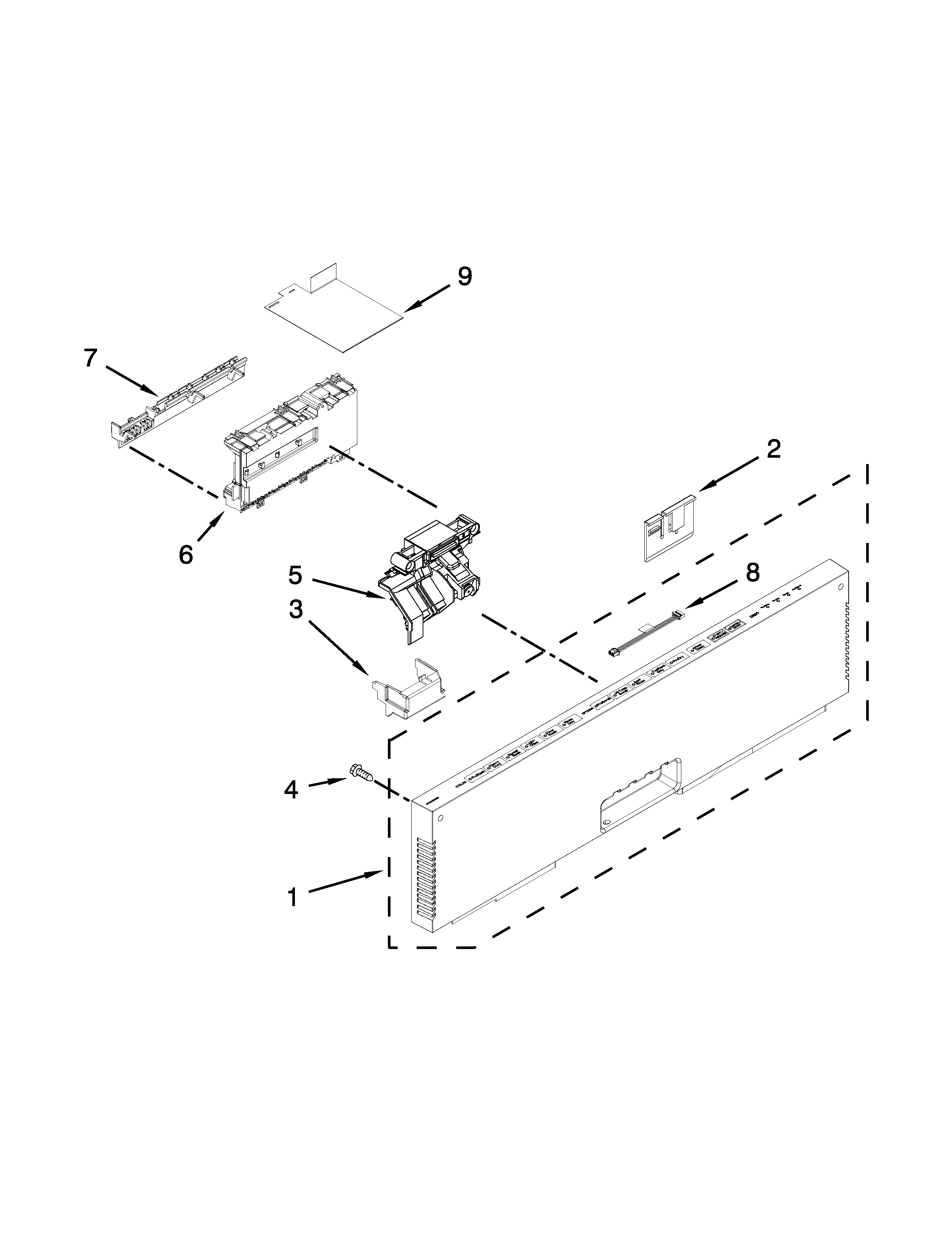 Control panel and latch parts
