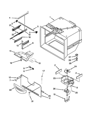Freezer liner parts