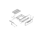 Maytag MER8772WS1 drawer and rack parts diagram