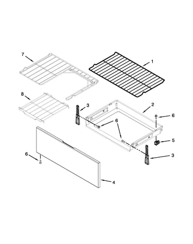 Drawer and rack parts