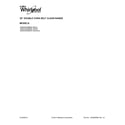 Whirlpool WGE555S0BW00 cover sheet diagram