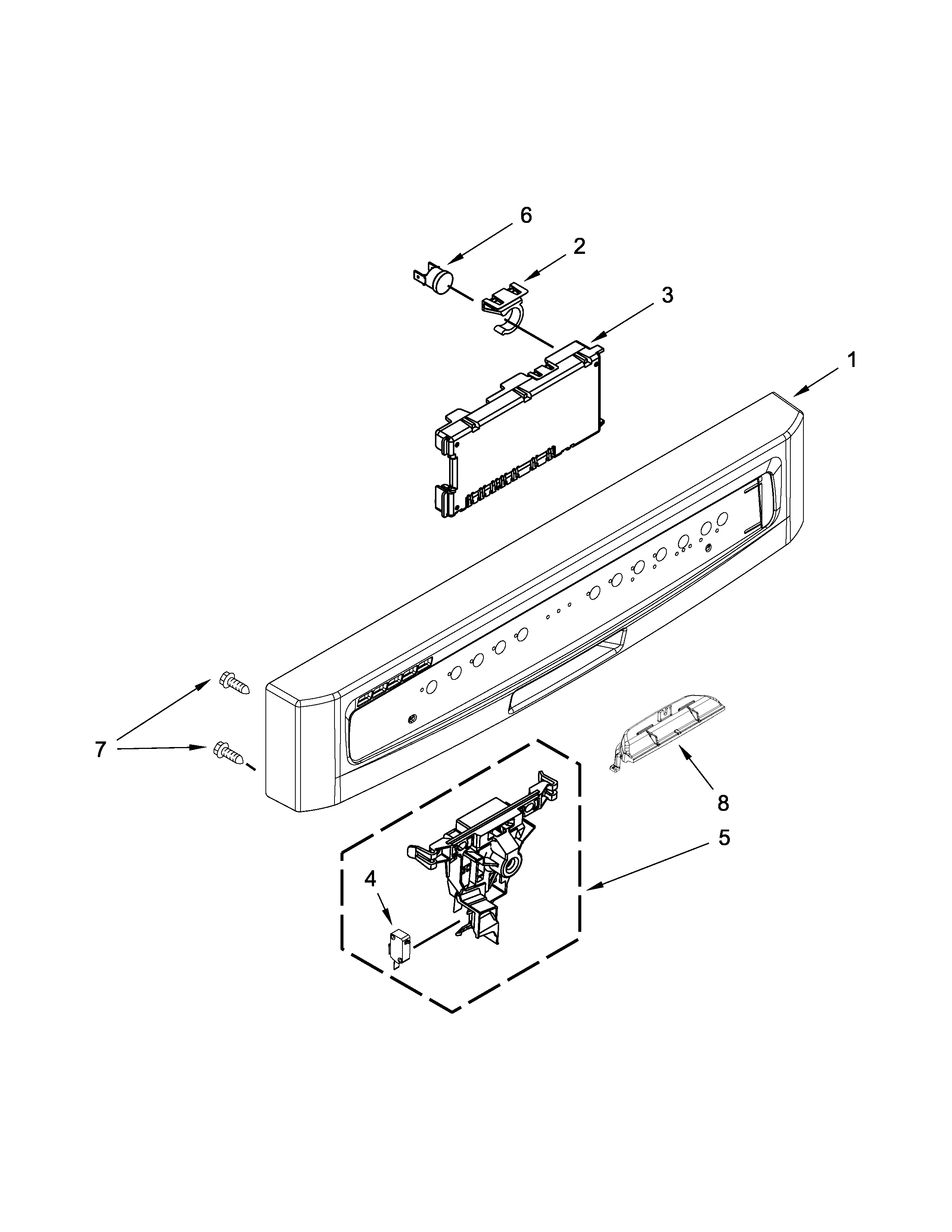 CONTROL PANEL AND LATCH PARTS