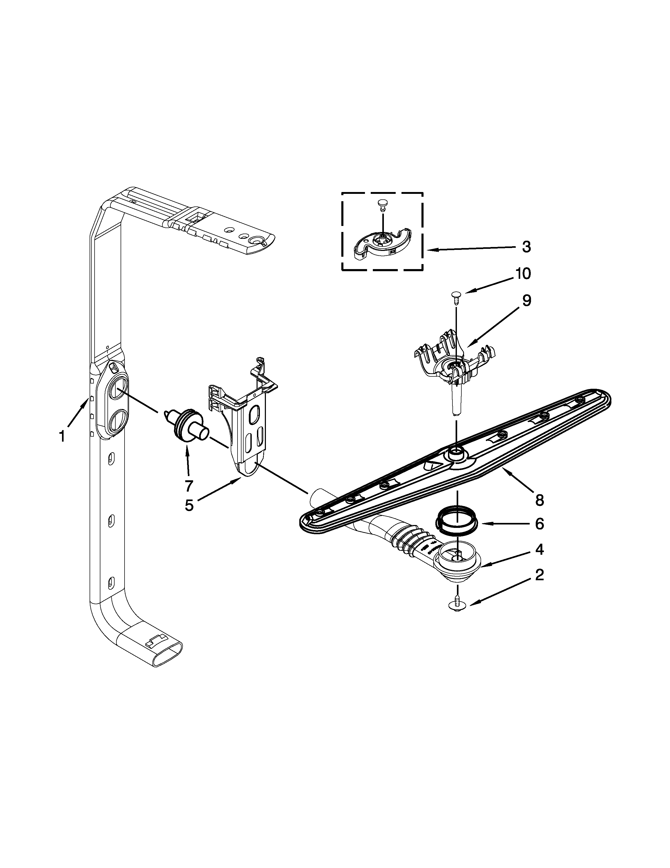 UPPER WASH AND RINSE PARTS