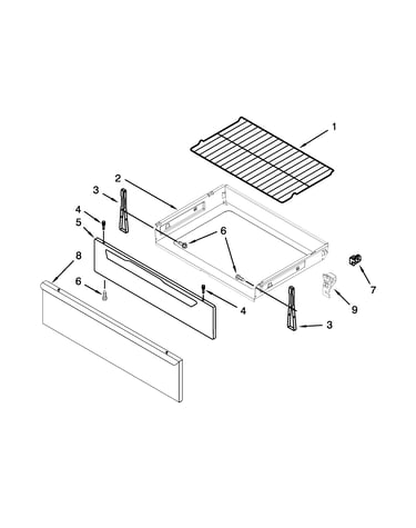 Drawer and rack parts