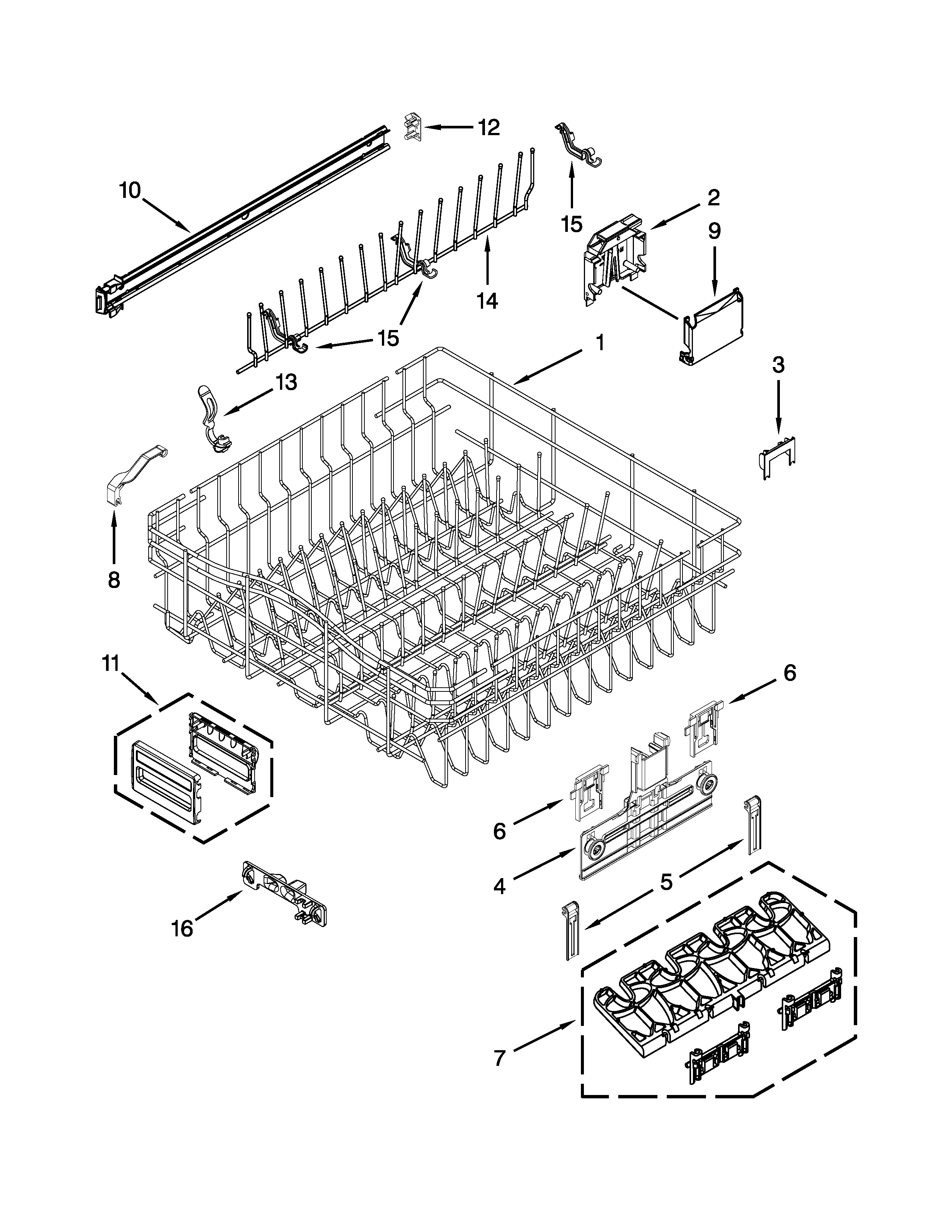 UPPER RACK AND TRACK PARTS