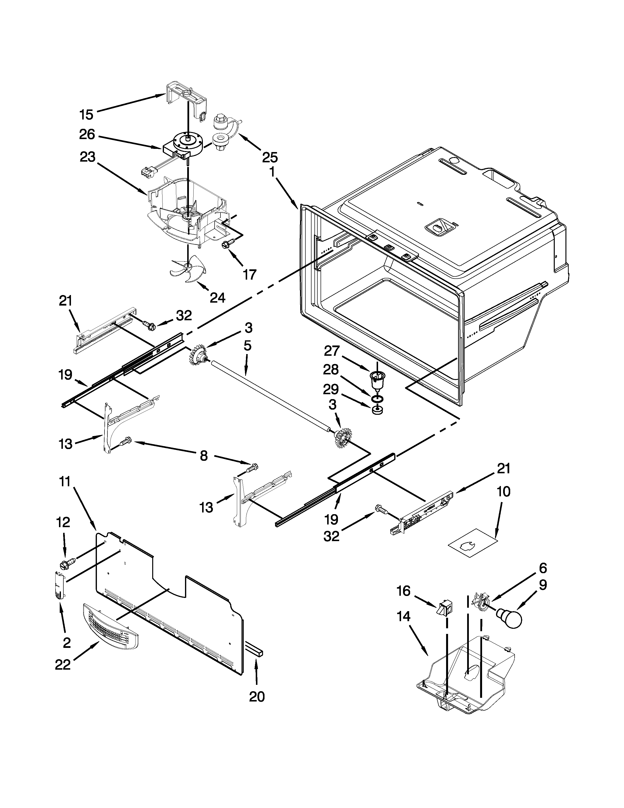 Freezer liner parts