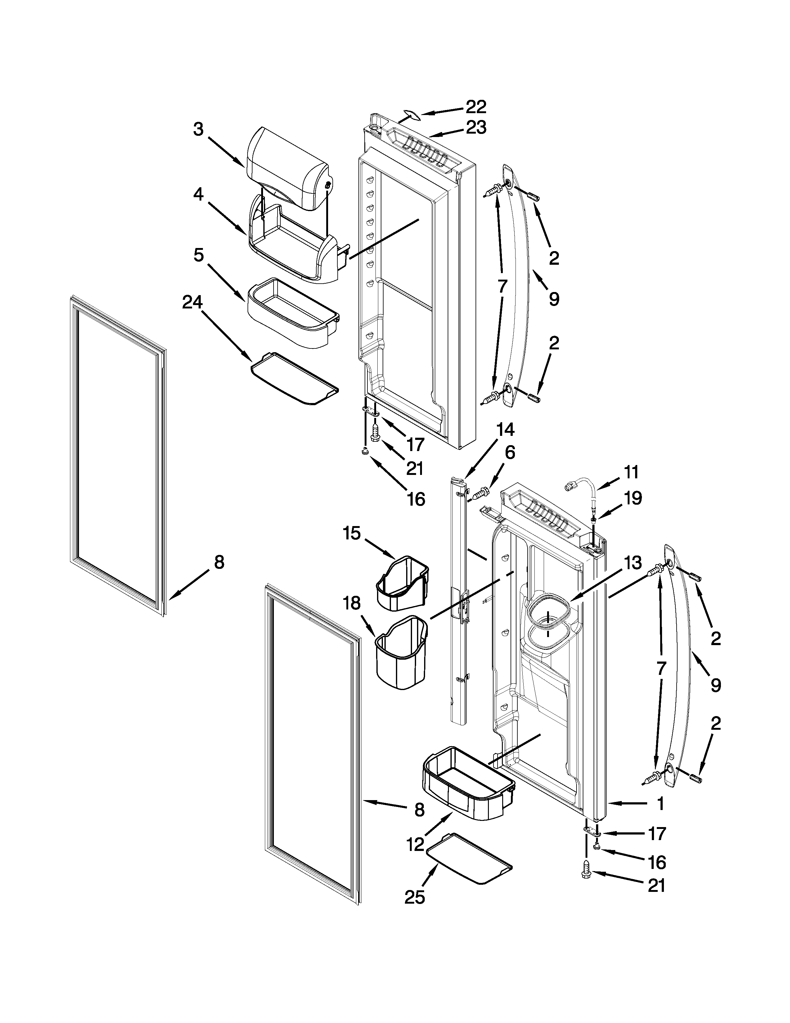 Refrigerator door parts