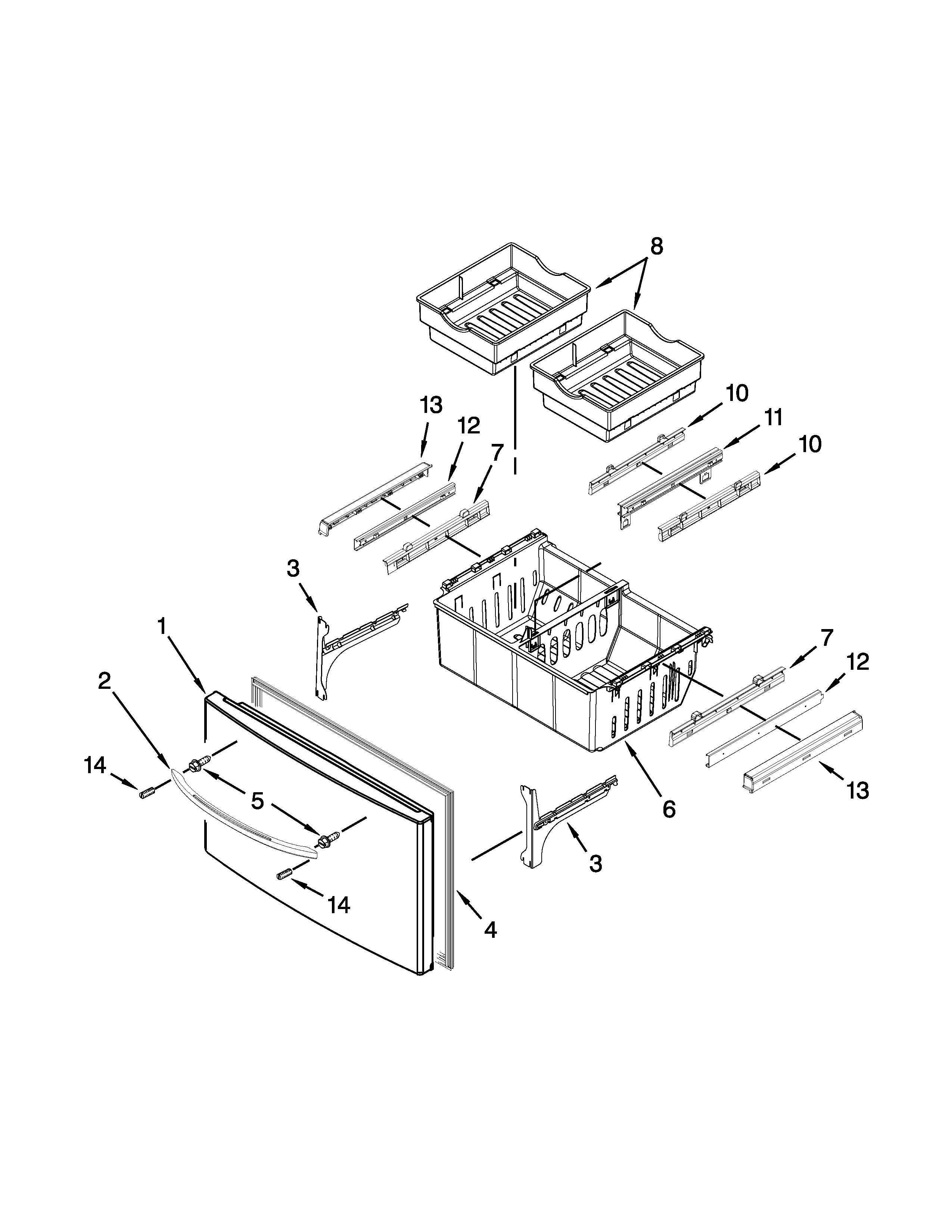 Freezer door parts