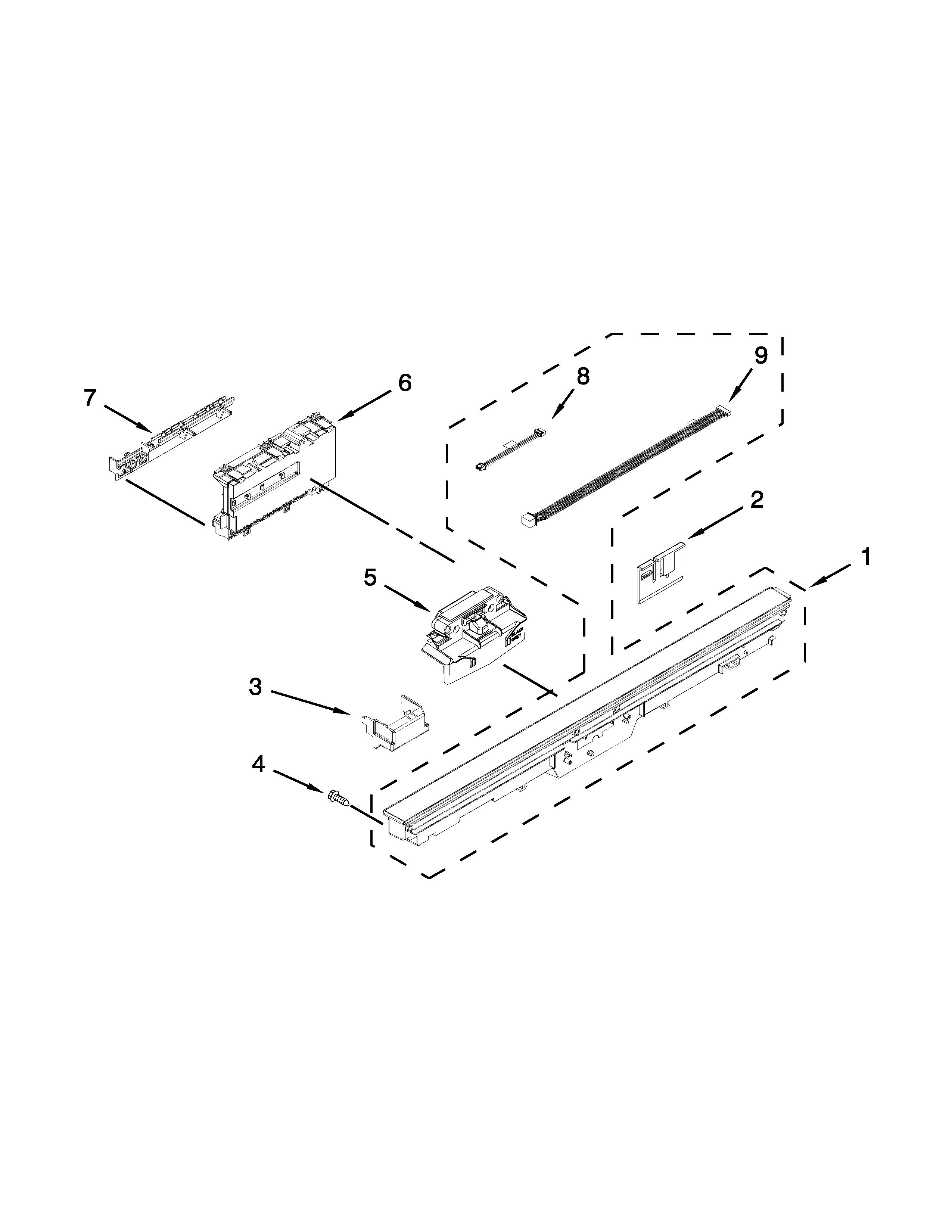 Control panel and latch parts