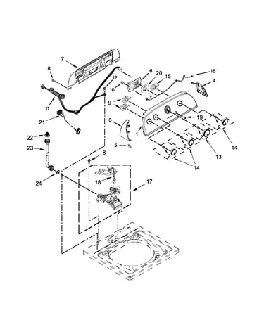 Controls and water inlet parts