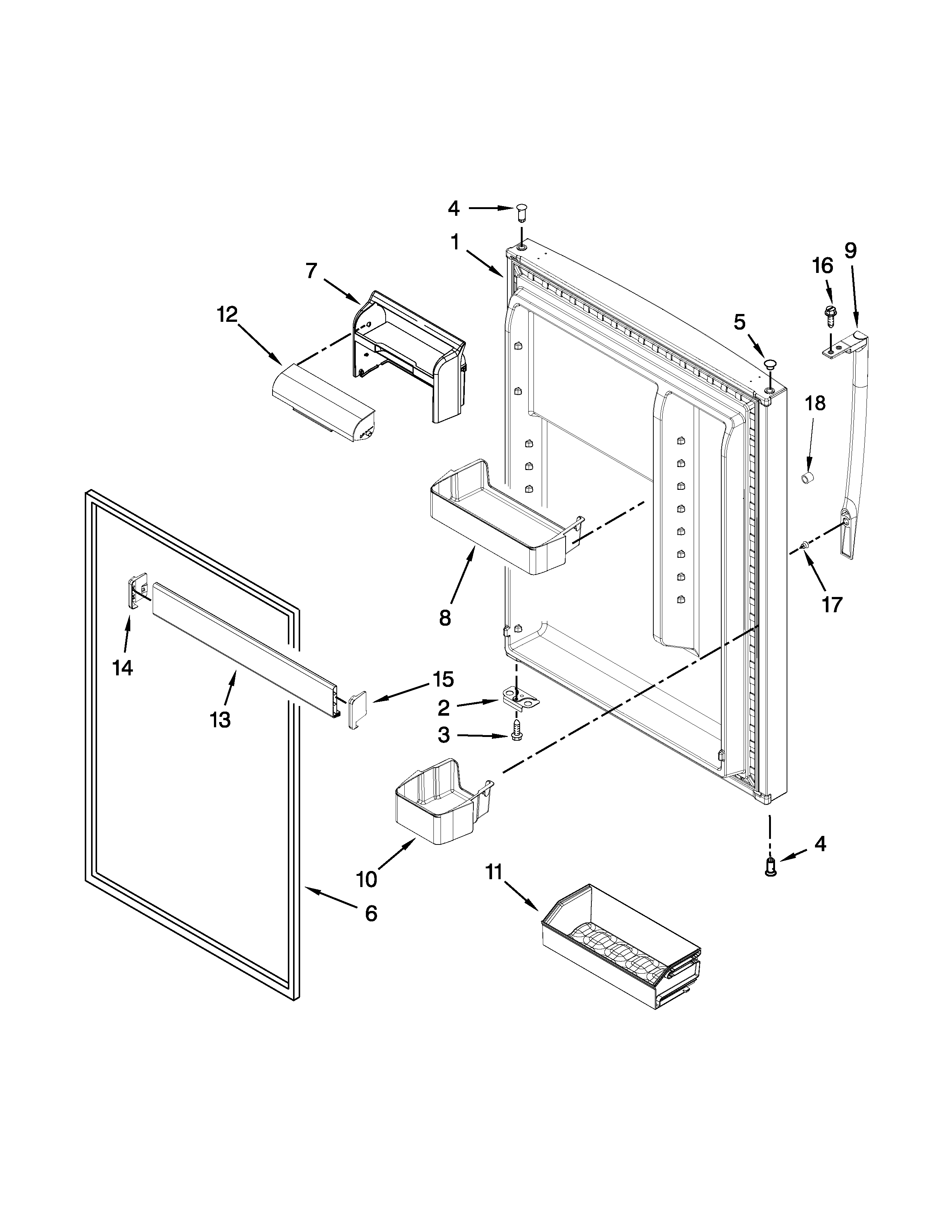 Refrigerator door parts