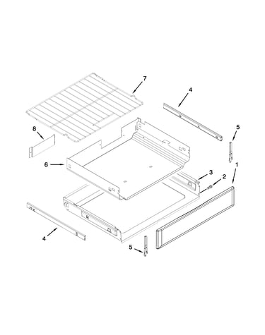Drawer and rack parts