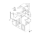 Whirlpool 1CWTW4840YW1 top and cabinet parts diagram