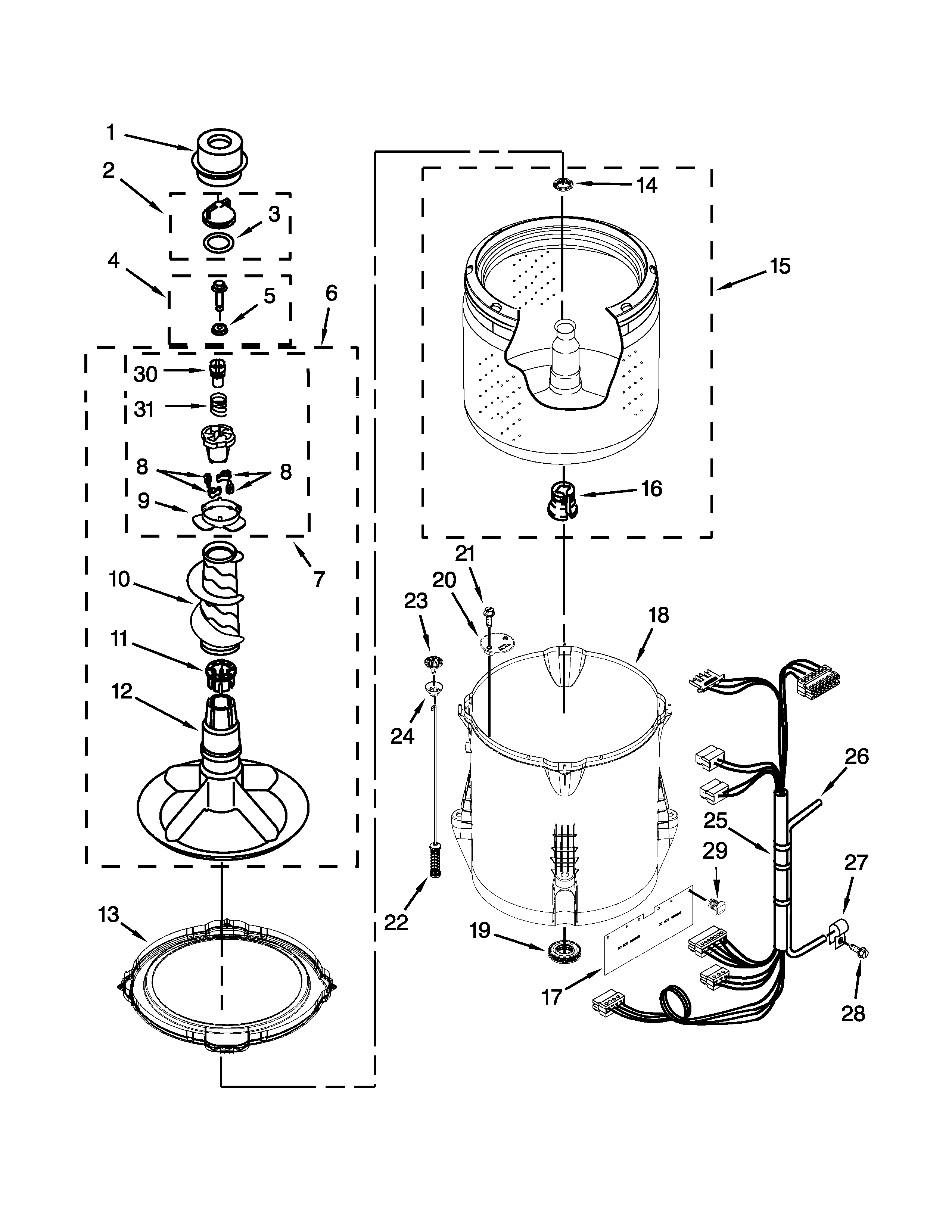 Basket and tub parts
