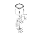 Whirlpool 1CWTW4840YW1 gearcase, motor and pump parts diagram