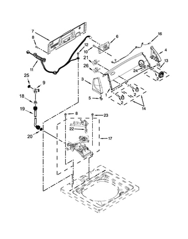 Controls and water inlet parts