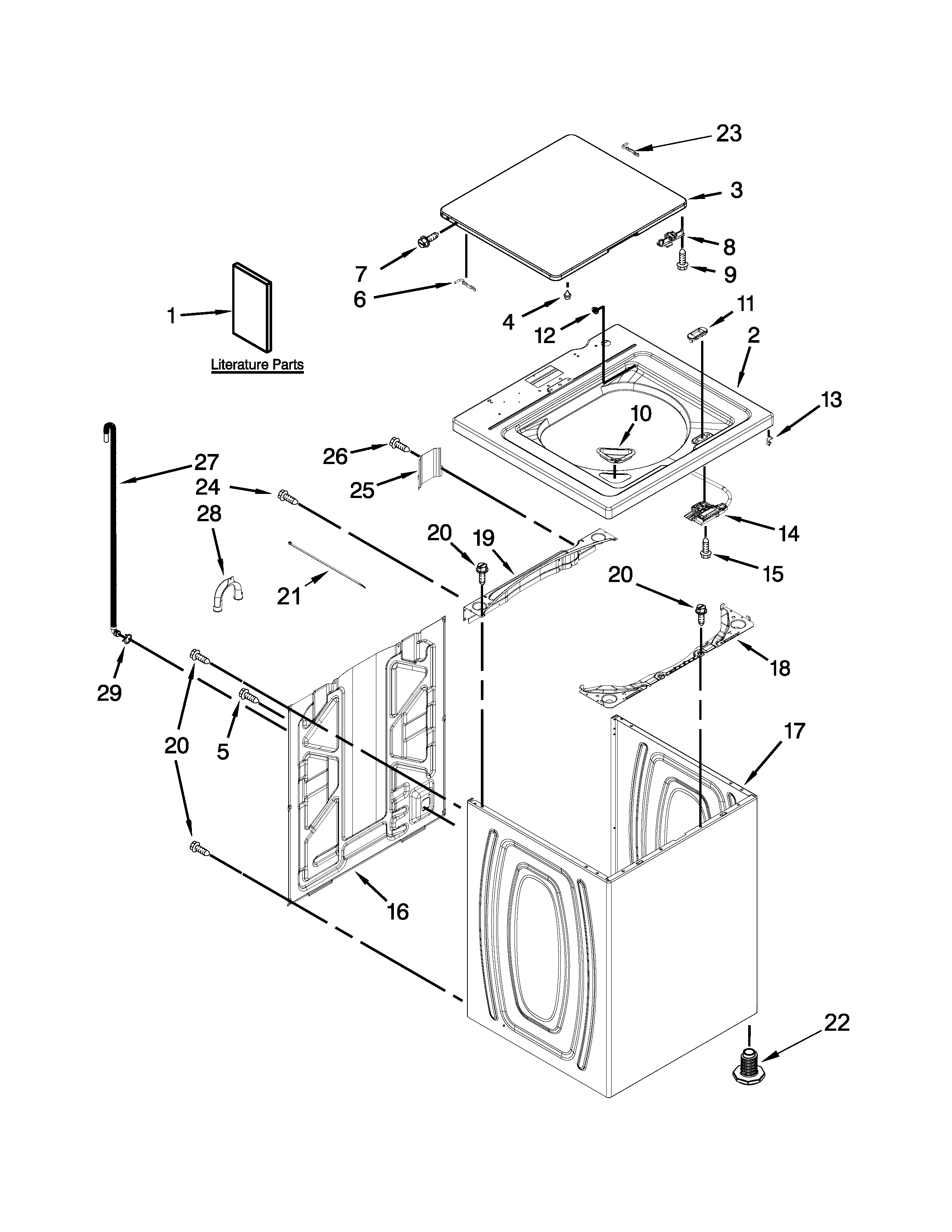 Top and cabinet parts