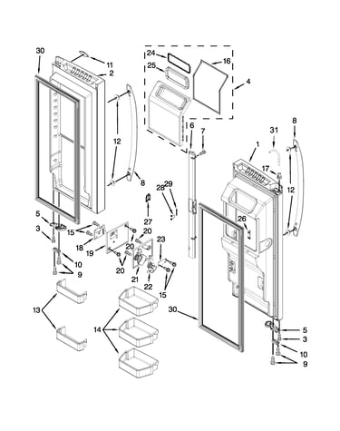 Refrigerator door parts