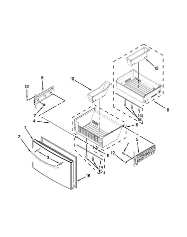 Freezer door parts
