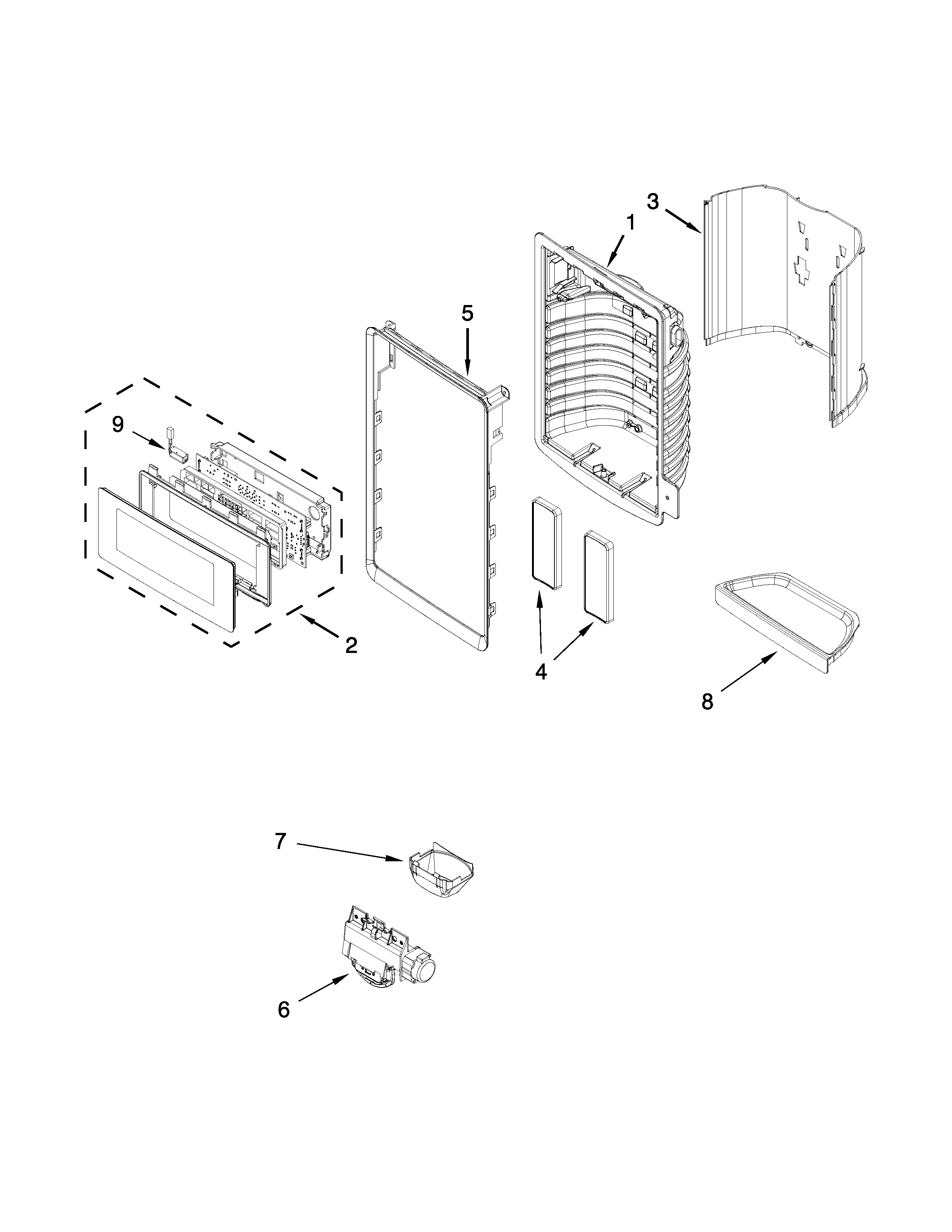 Dispenser front parts