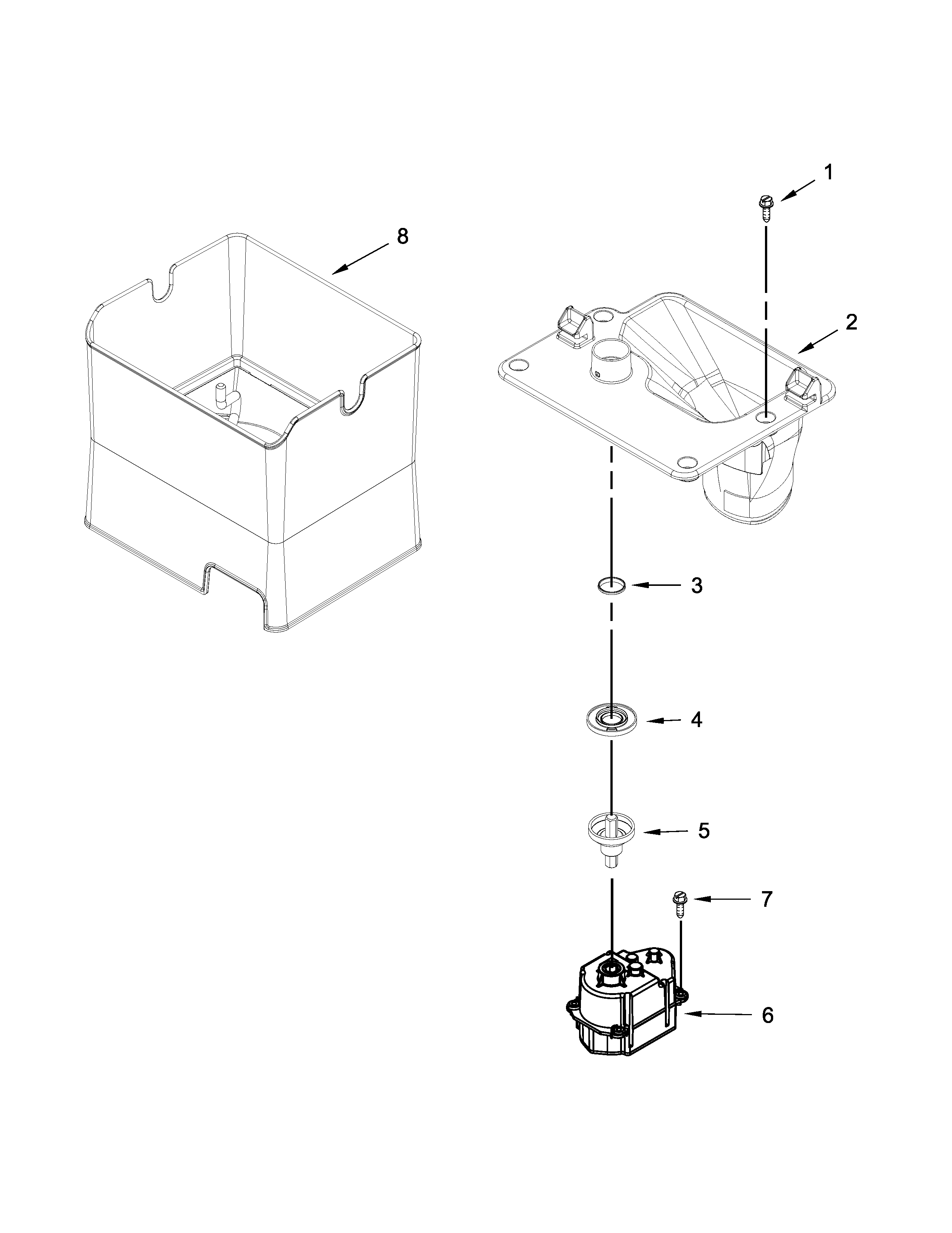 MOTOR AND ICE CONTAINER PARTS