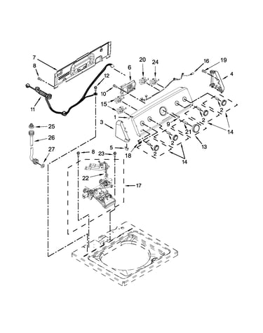Controls and water inlet parts