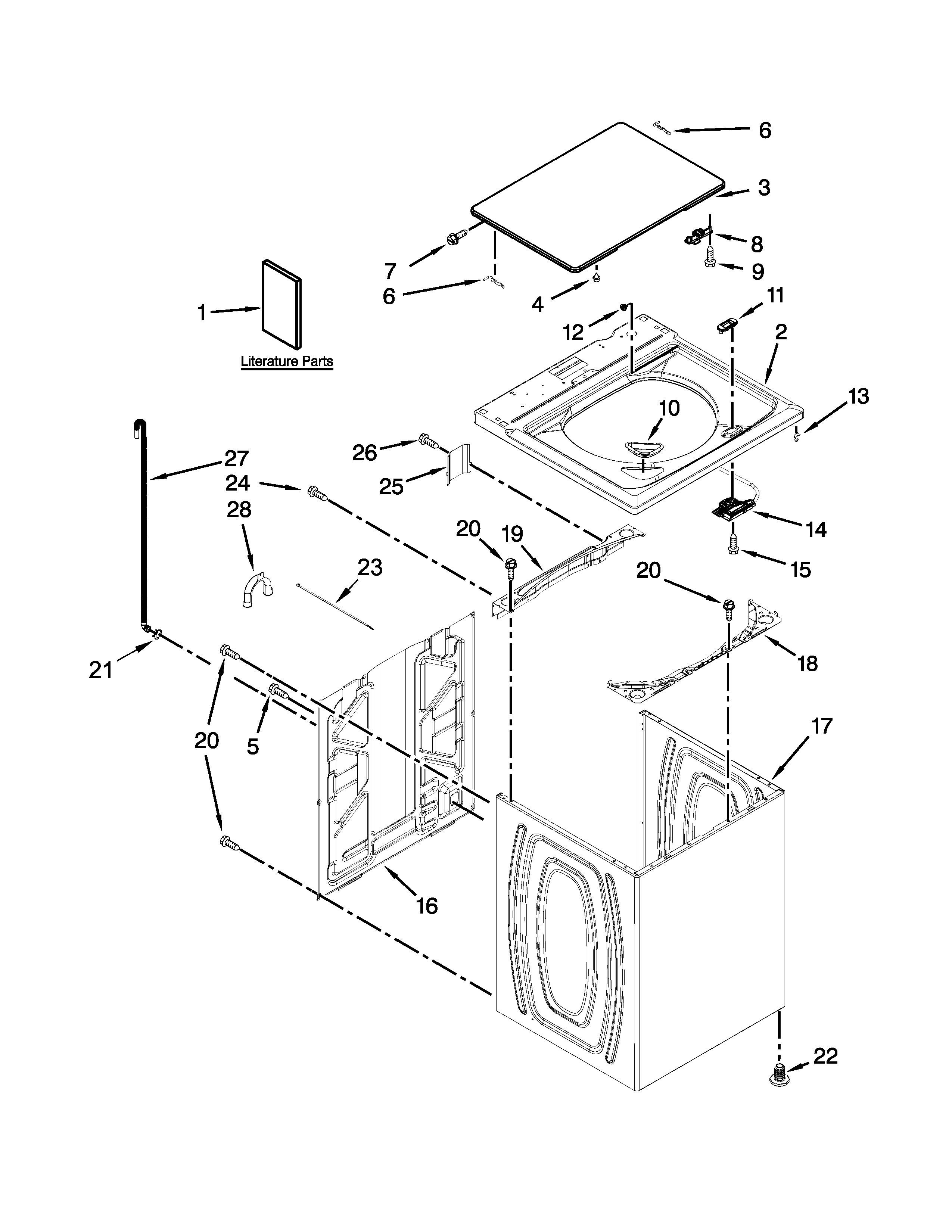 Top and cabinet parts
