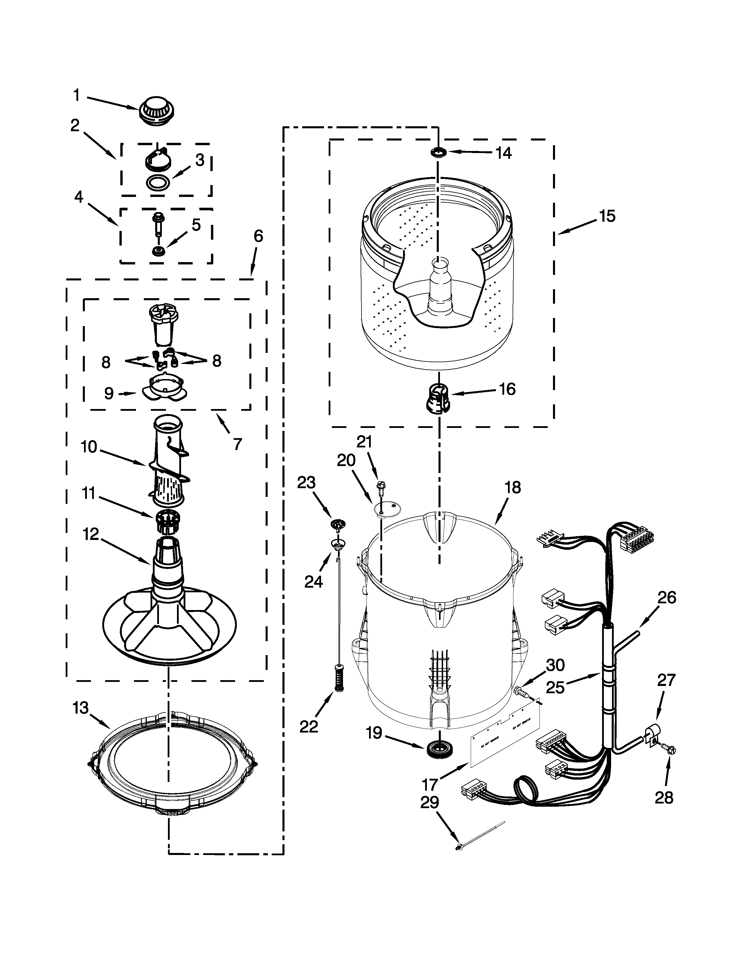Basket and tub parts