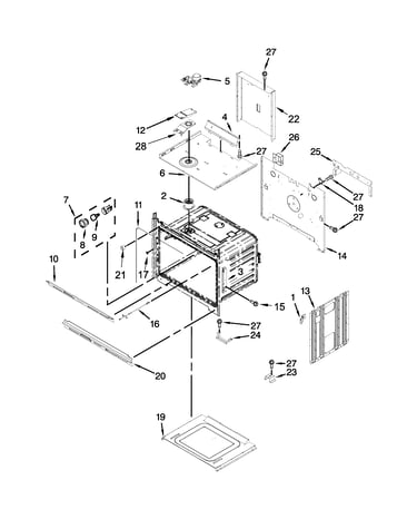 Upper oven parts