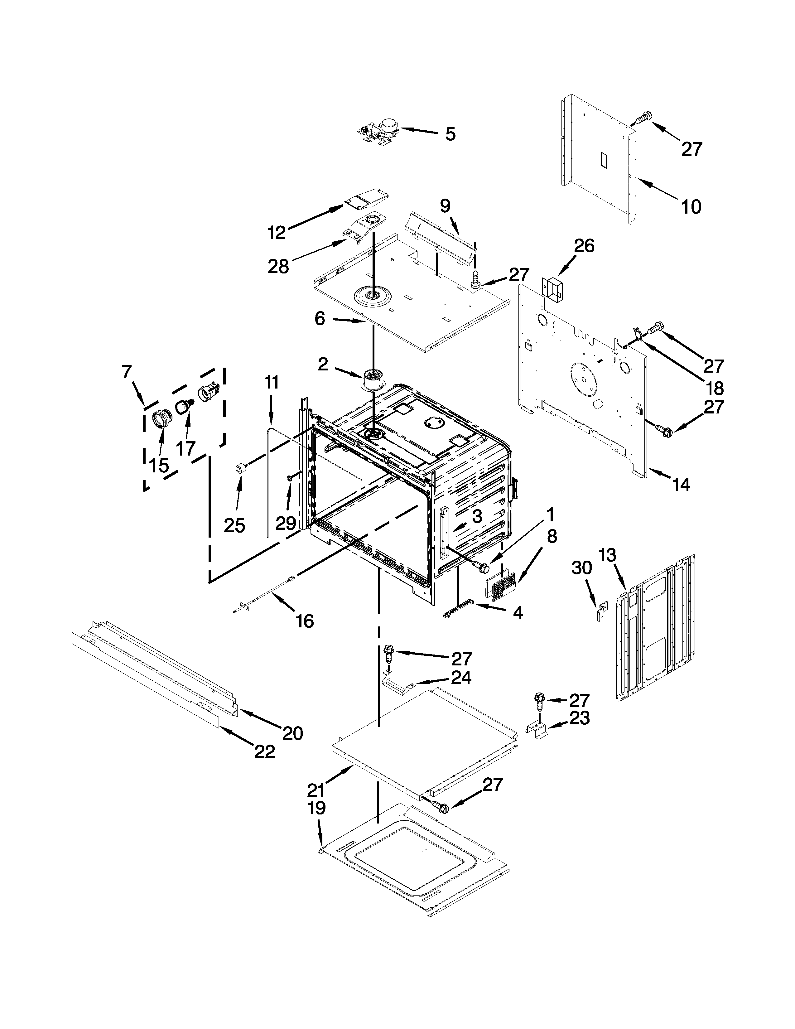 Lower oven parts