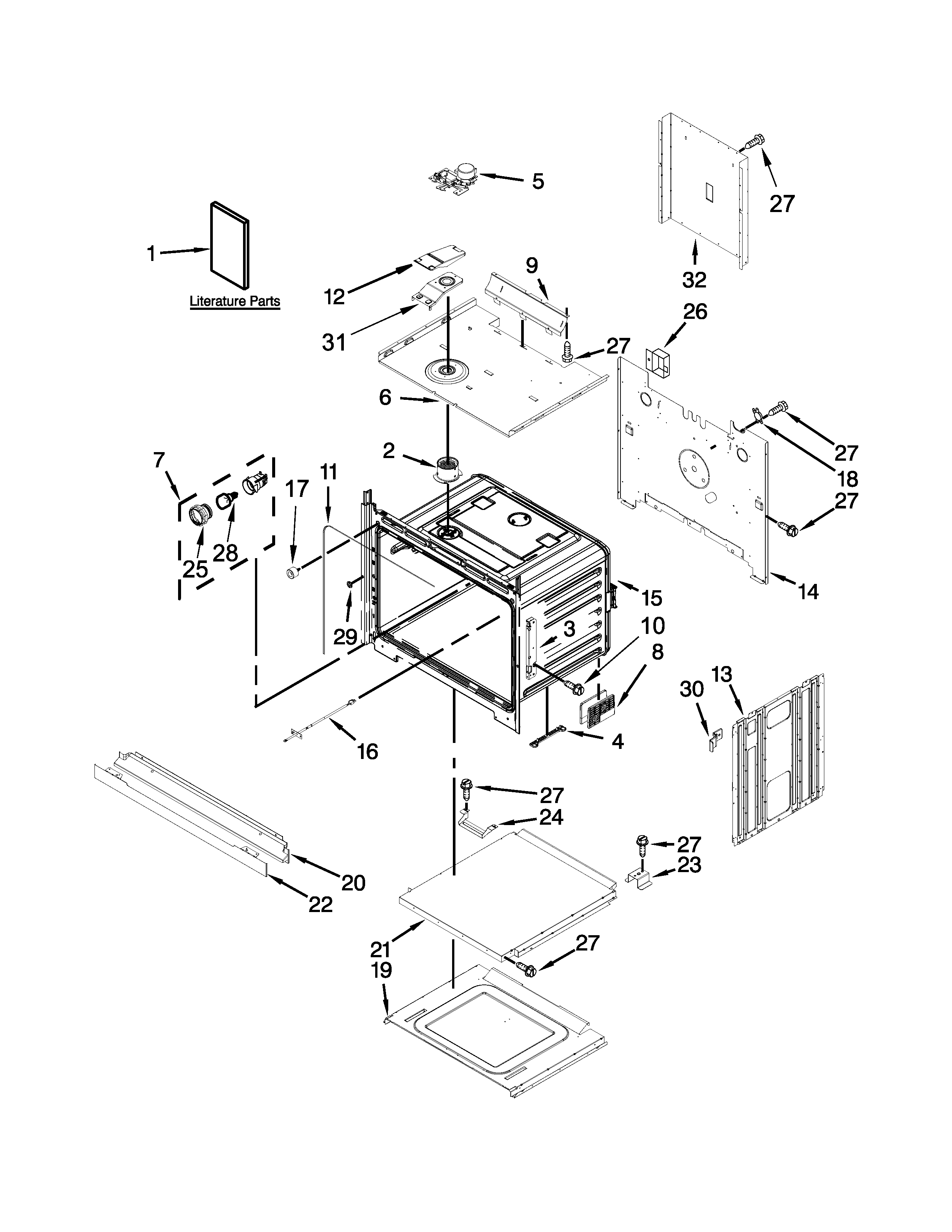 Lower oven parts