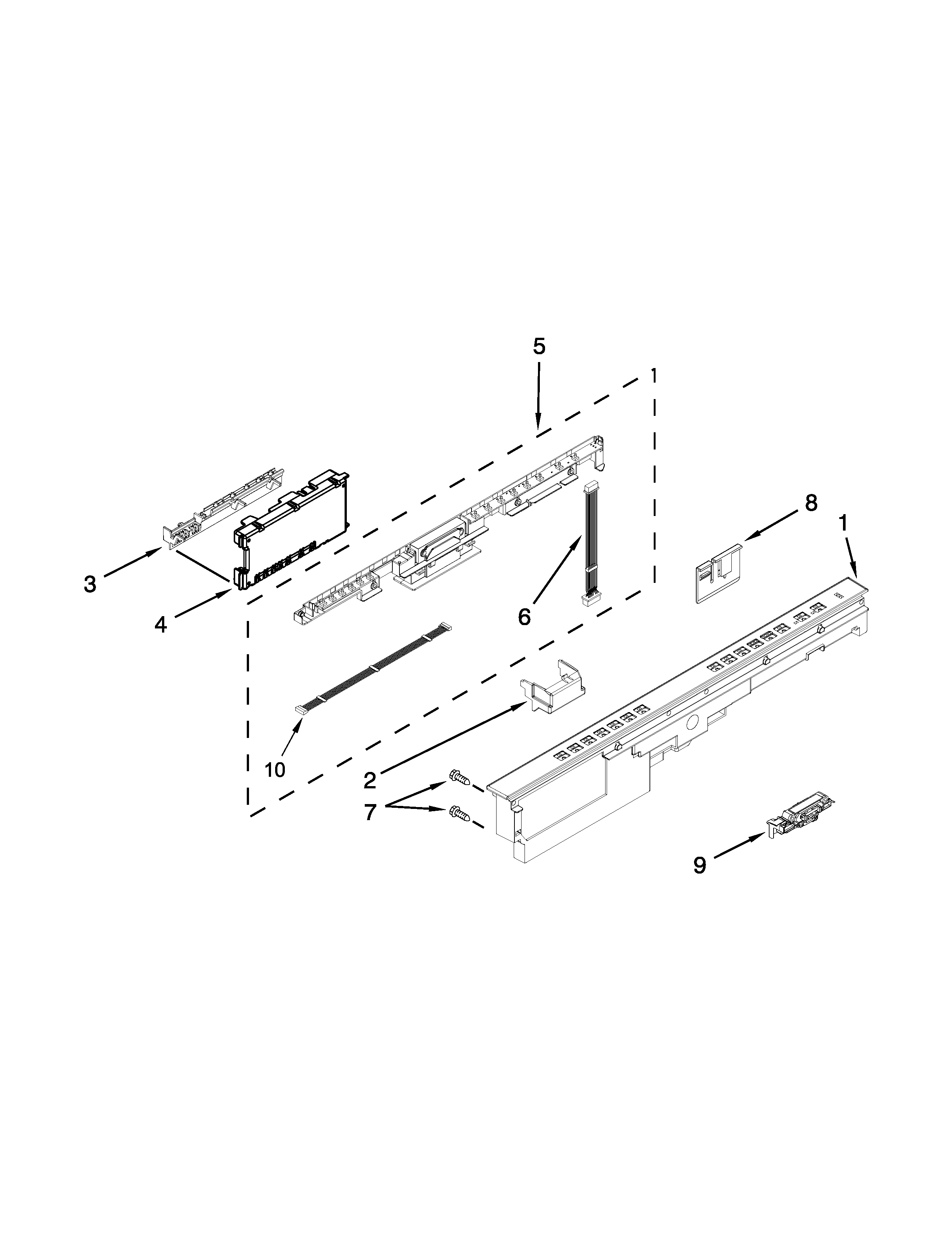 Control panel and latch parts