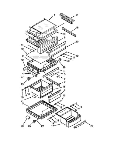 Refrigerator shelf parts