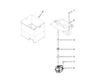 Maytag MFT2976AEM00 motor and ice container parts diagram