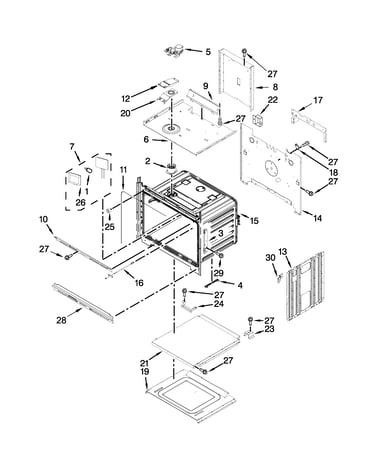 Upper oven parts