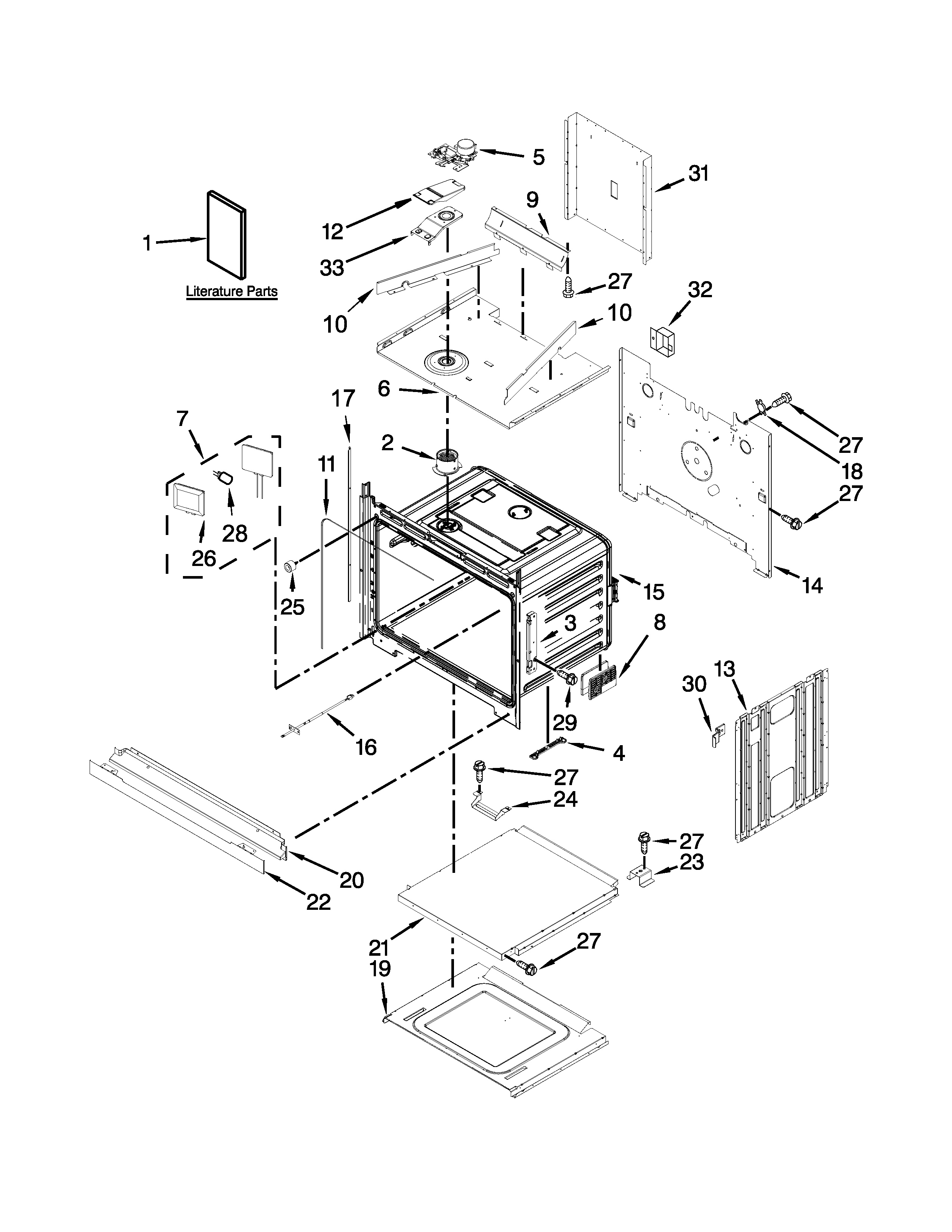 Lower oven parts