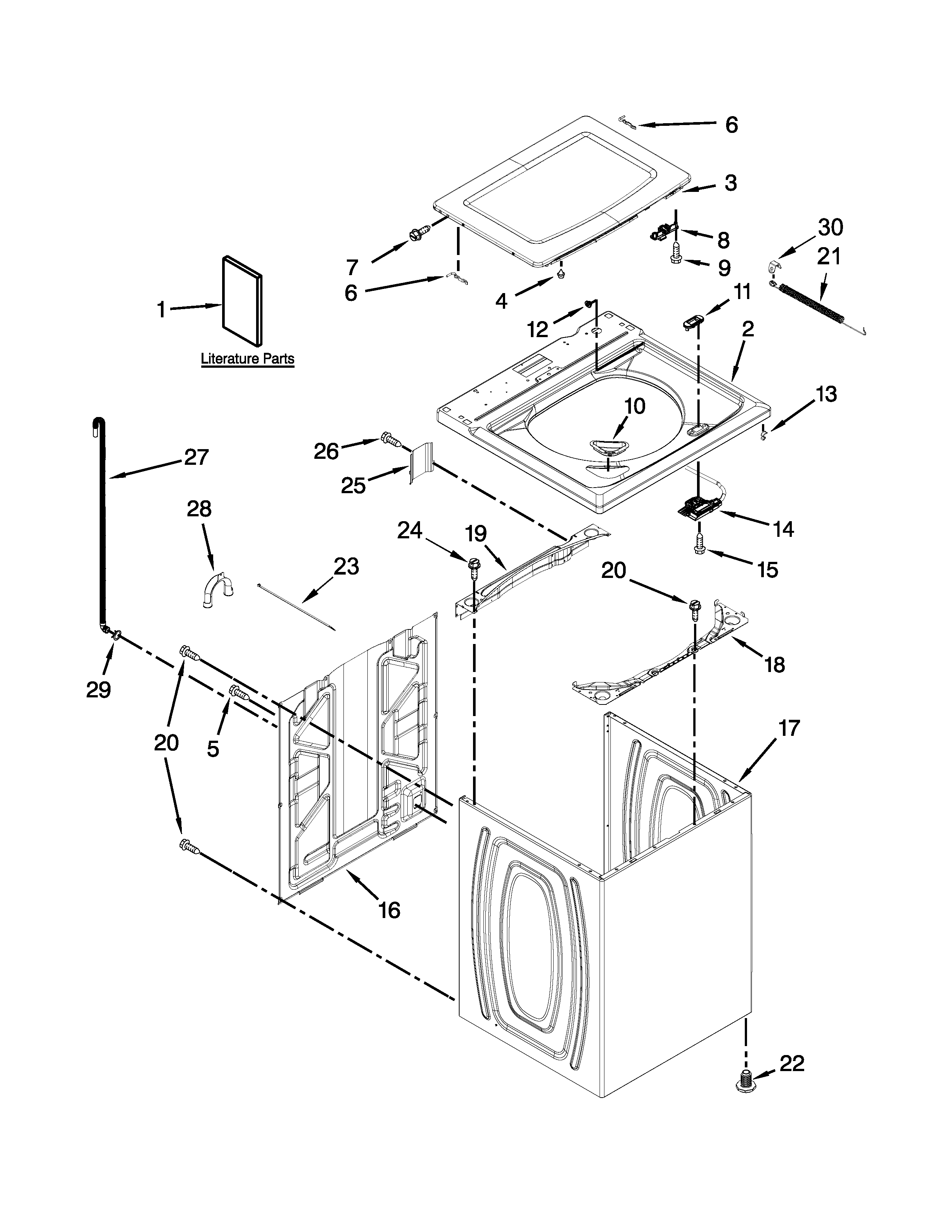 Top and cabinet parts