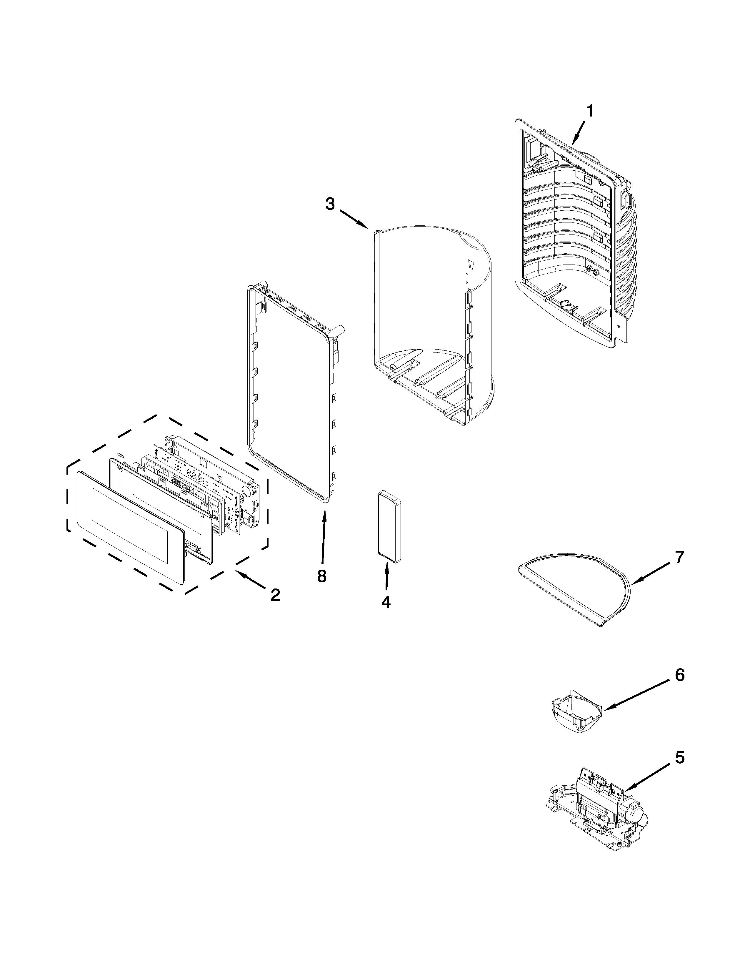 Dispenser front parts