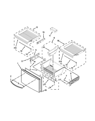 Freezer door parts