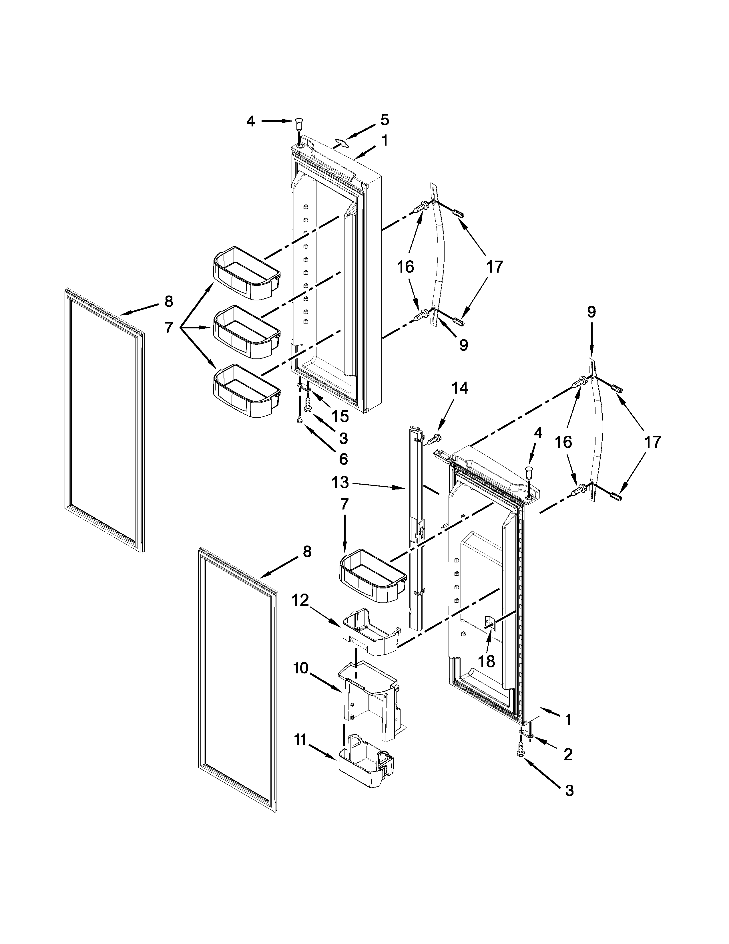 Refrigerator door parts