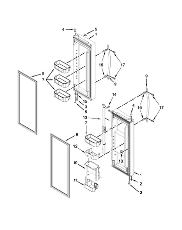 Refrigerator door parts