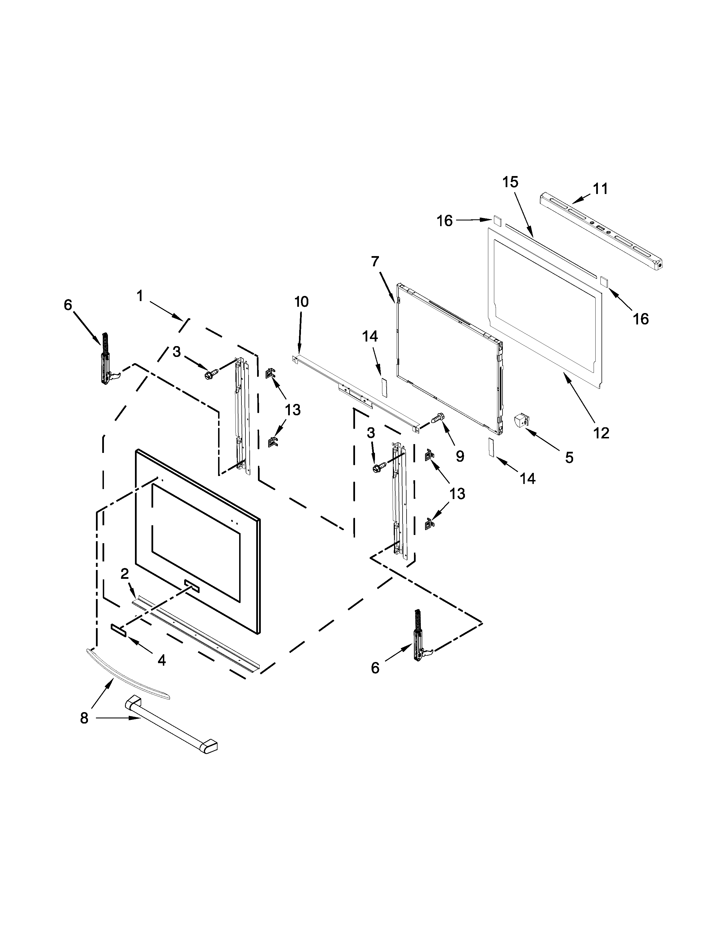 Oven door parts