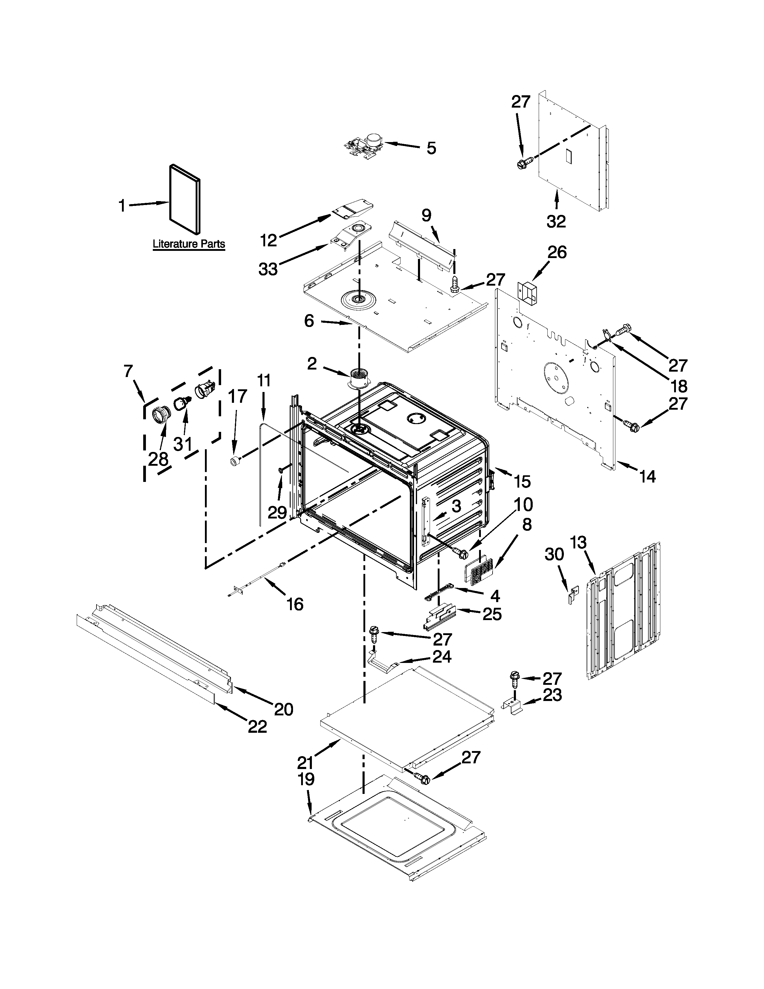 Lower oven parts