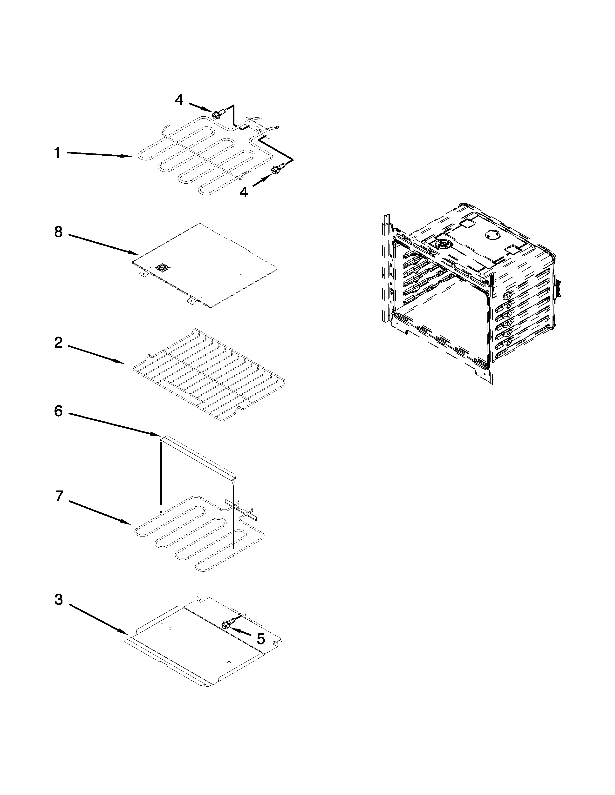 Internal oven parts