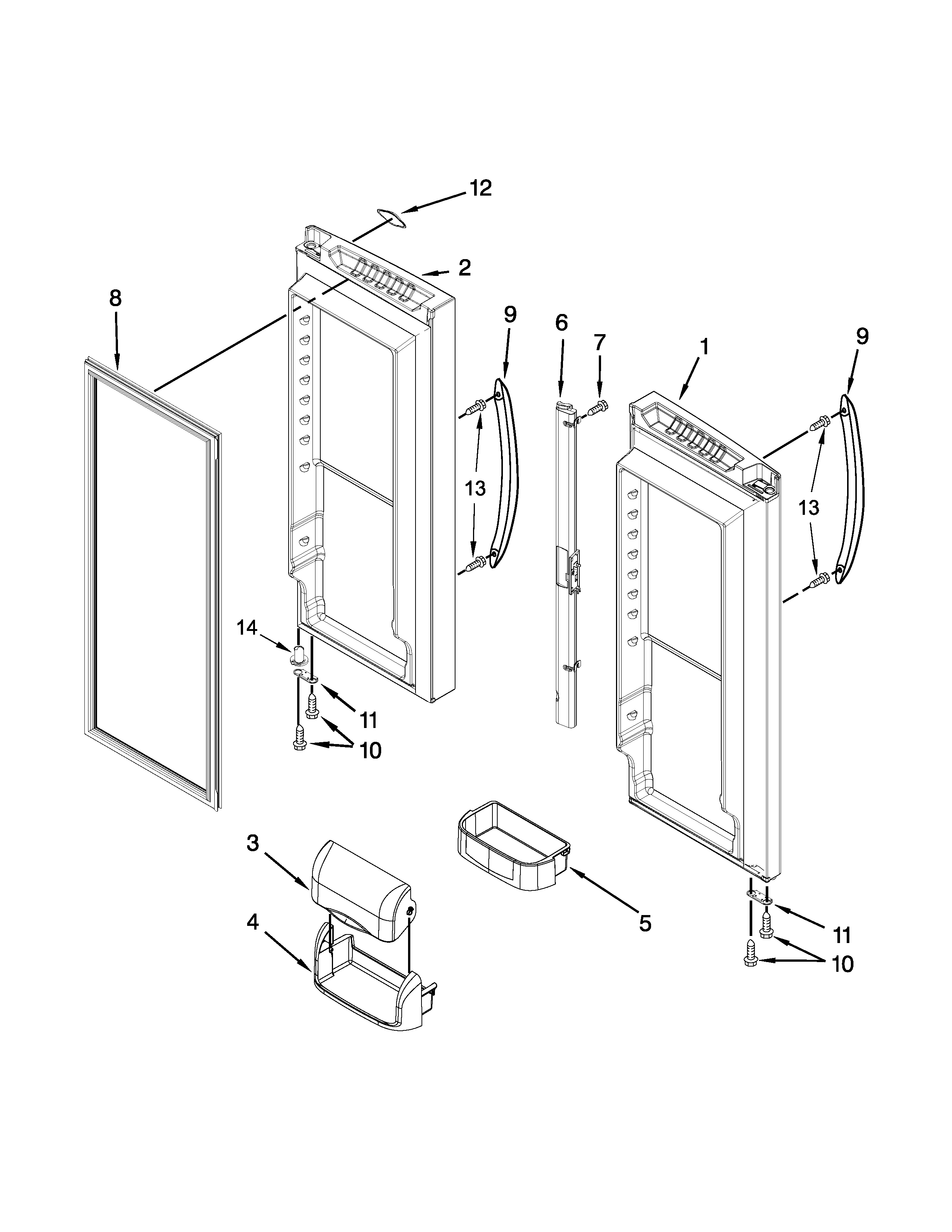 Refrigerator door parts