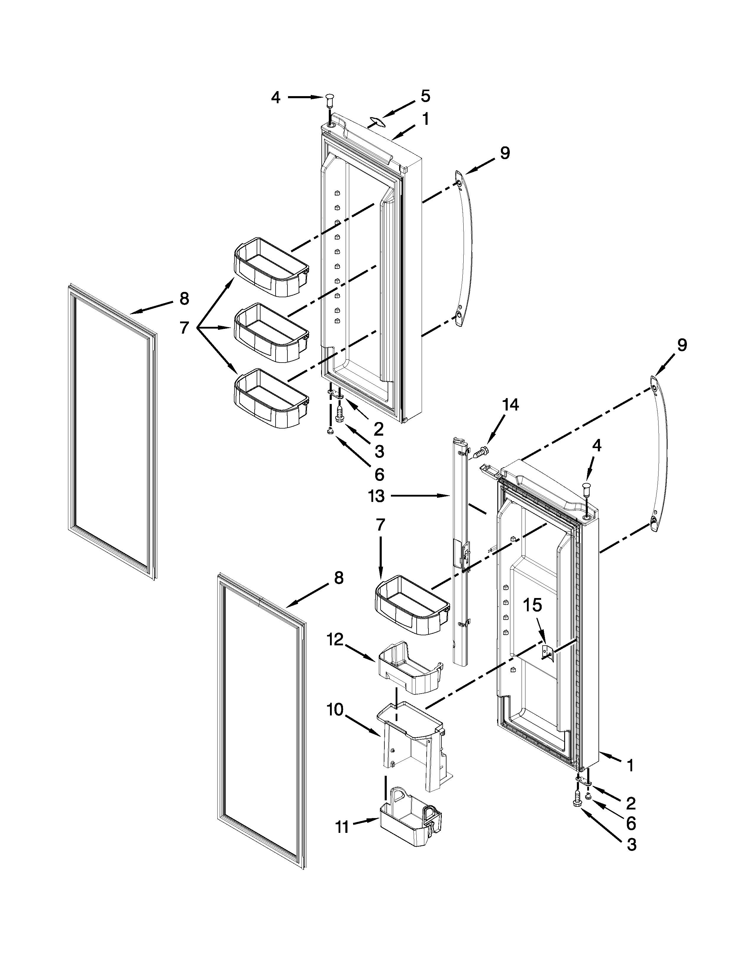 Refrigerator door parts