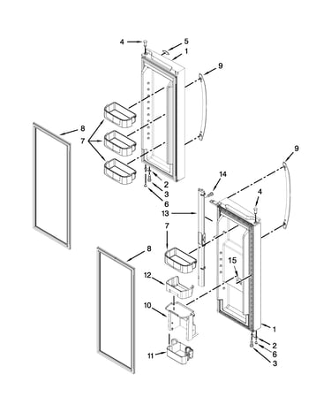 Refrigerator door parts