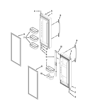 Refrigerator door parts