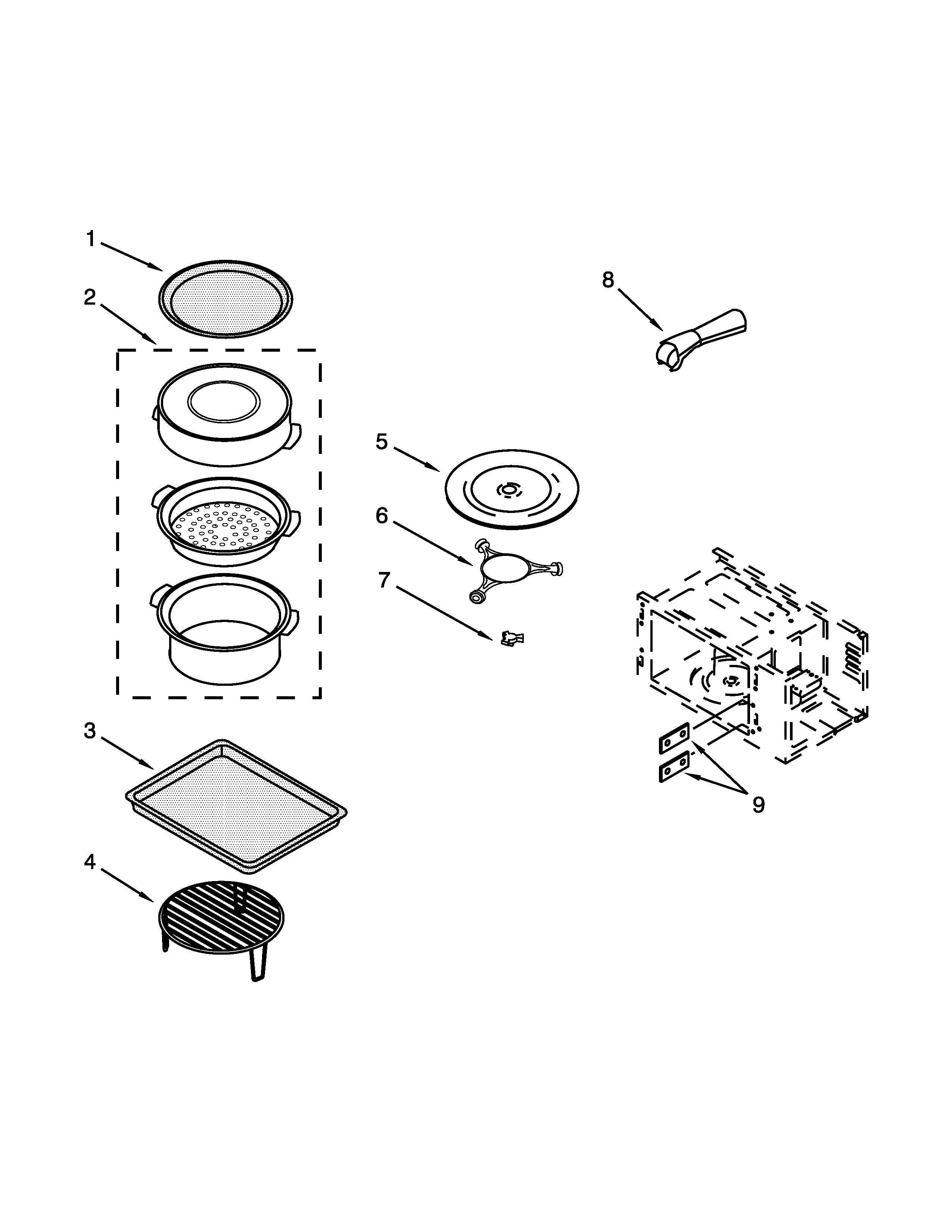 Internal microwave parts
